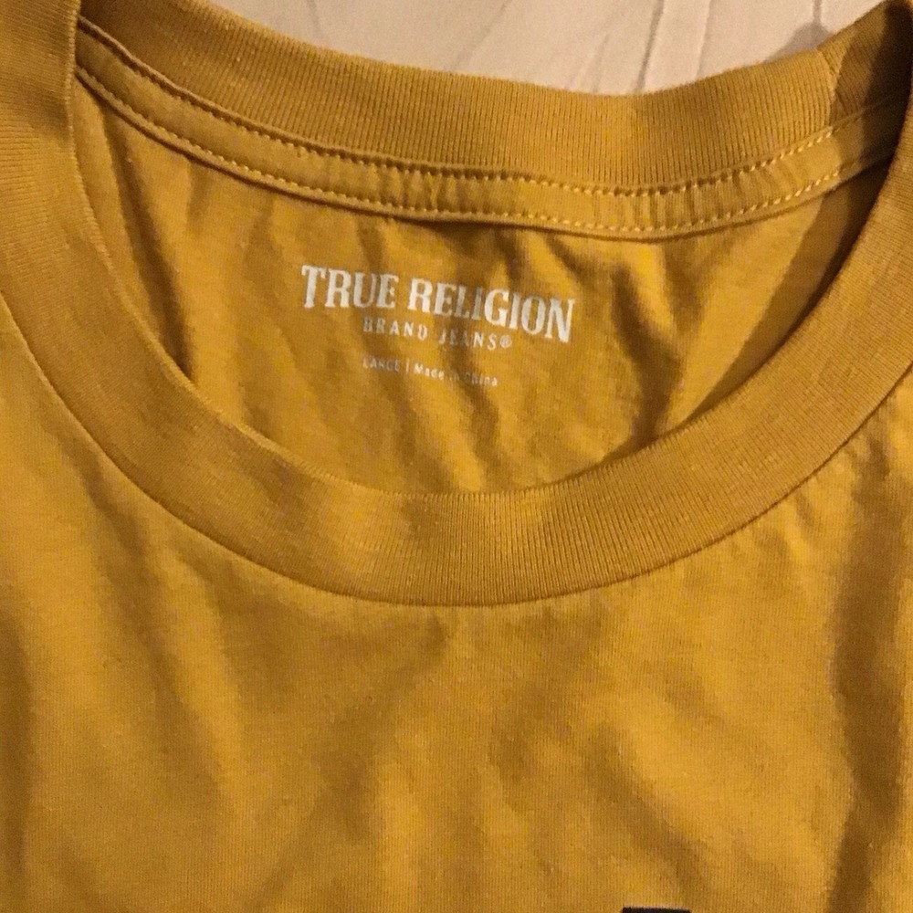 True Religion Horseshoe Stacked Logo Long Sleeve Men's Shirt  Size L - Picture 3 of 5